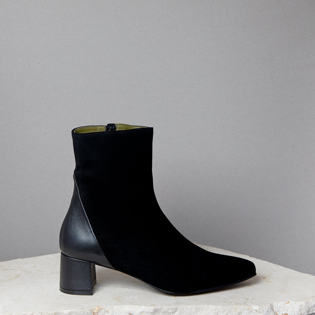 Lou Luxury Footwear: Simone Boot - Women's Black Suede Boot, Handmade in LA