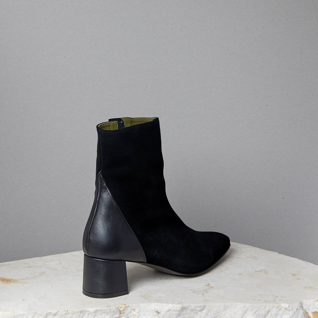 Lou Luxury Footwear: Simone Boot - Women's Black Suede Boot, Handmade in LA